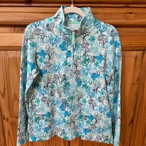 Appleseed's‎ Top Cotton Mock Neck 1/4 Zip Up Women's Size Small